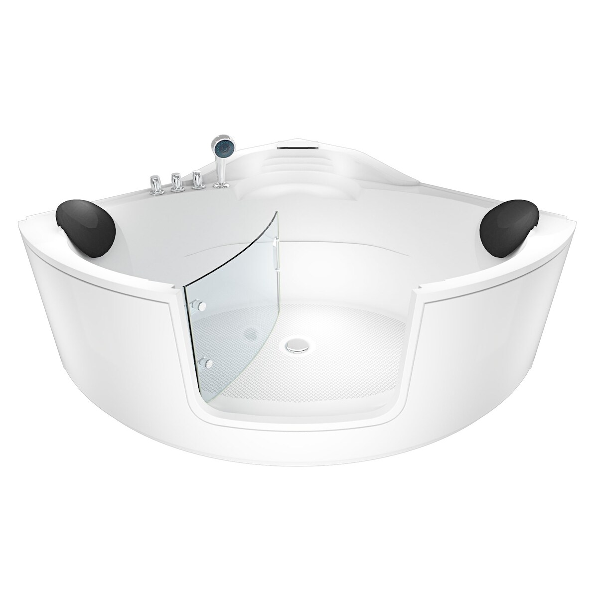 AcquaVapore Pool Badewanne Eckwanne Wanne S60-TH 140x140cm mit Tür Walk-in-Pool Image