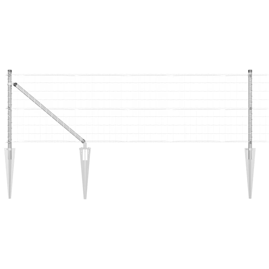 vidaXL Zaun mit Pfosten Silber 0,4 x 50 m Stahl Image