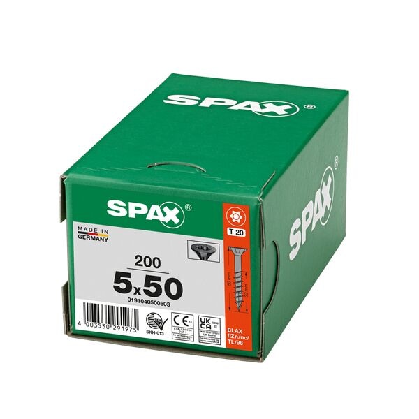 SPAX Universalschrauben »T20 Senkkopf BLAX« 5 x 50 mm 200 Stück Image