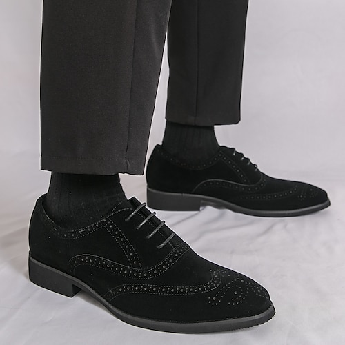 Dunkelbraune Brogue-Hochzeitsschuhe aus Kunstleder für Herren – klassische und elegante Hochzeitsschuhe für Bräutigame Image