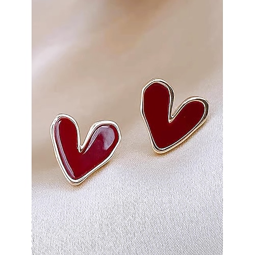 Herzohrringe für Damen, aus einer Legierung, verschiedene Herzformen, niedliches und romantisches Design, geeignet für Frauen, perfekt für Valentinstag, Hochzeiten und romantische Anlässe. Image