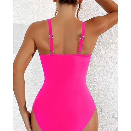 Damen Badeanzug Badeanzüge Einteilige Einfarbig Tropisch Netz UV Schutz Hohe Elastizität Ärmellos Bademode Surfen Tauchen Schnorcheln Sommer Image