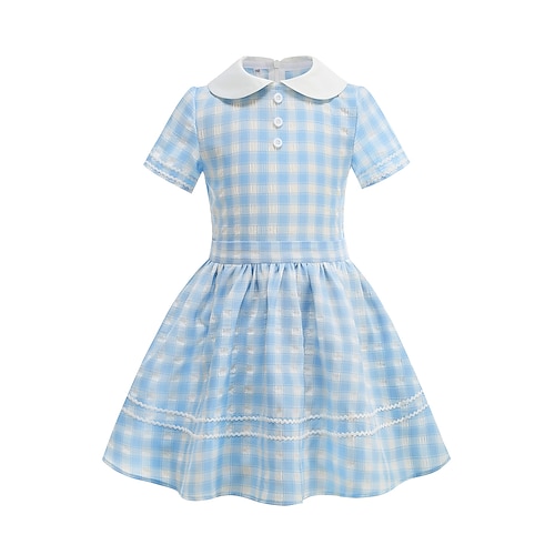 Vintage inspiriert Midlänge A-Linie Kleid Swing-Kleid Kurze Ärmel A-Linie Kostüm Mädchen Kindertag Maskerade Urlaub Alltagskleidung Kinder Kleid Abschlussballkleider Sommer Frühling Image