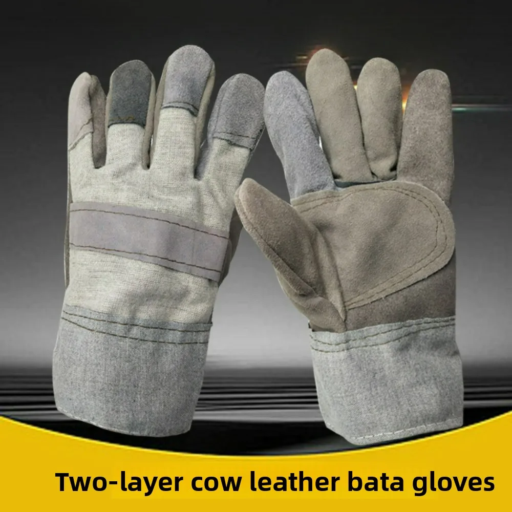 Arbeitsschutz-Schweißhandschuhe aus Halbleder, geteiltes Rindsleder, wärmeisolierend, verschleißfeste, mit Leder verstärkte Handfläche Image