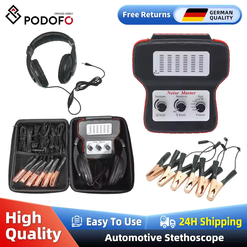 Podofo-Chassis-System, elektronisches Ohr-Stethoskop-Diagnoseset mit Ohrhörern, Sechskanal-Stethoskop, abnormaler Klangprüfer ﻿ Image