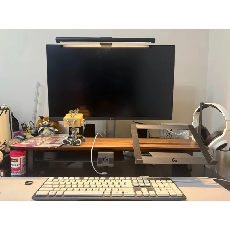 Z3 Modularer Monitorständer Riser Walnuss Desktop-Computer Bildschirm Aufzug Ergonomischer Laptop PC Monitor Regal Arbeitsplatz Organizer Image