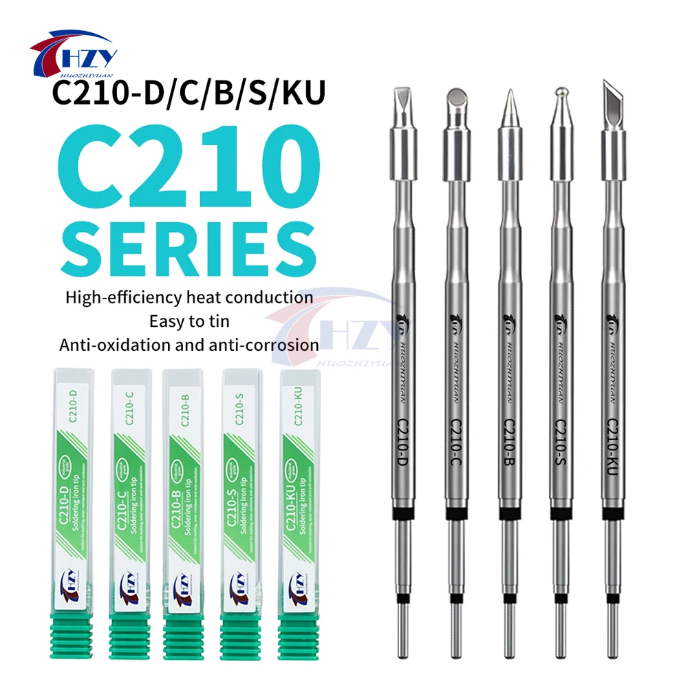 HZY C210-D/C/B/S/KU Lötkolbenspitzen, schnelle Wärmeleitung, Heizkern, geeignet für JBC/Sugo/Aifen Lötstationsgriff Image