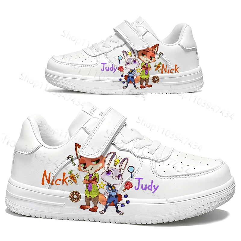 Zootopia Outdoor Weiße Schuhe Jungen Mädchen Neues Modell Judy Nick Paar Schuhe Mode Einfache Serie Schuhe Unisex Größe 28-40