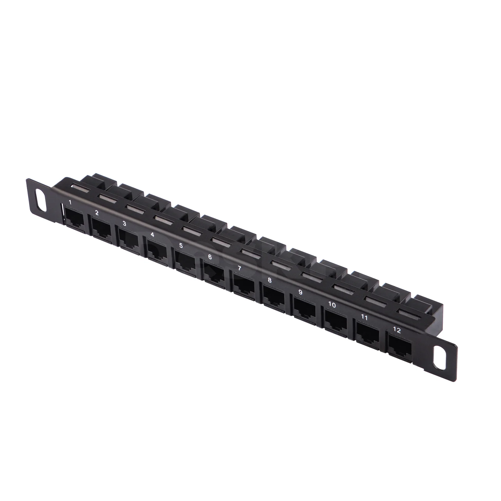 DeskPi Rackmate Zubehör 12-Port-Patchpanel, 10 Zoll 0,5U CAT6 Netzwerk-Patchpanel Image