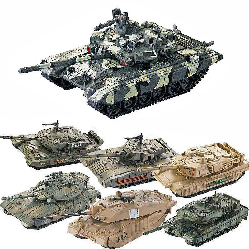 1/72 Assemblare Carro Armato Russo T-90 Carro Armato di Battaglia Principale Tedesco L2A5 UK Challenger Pre-colorato Modello Militare Building Block Giocattolo