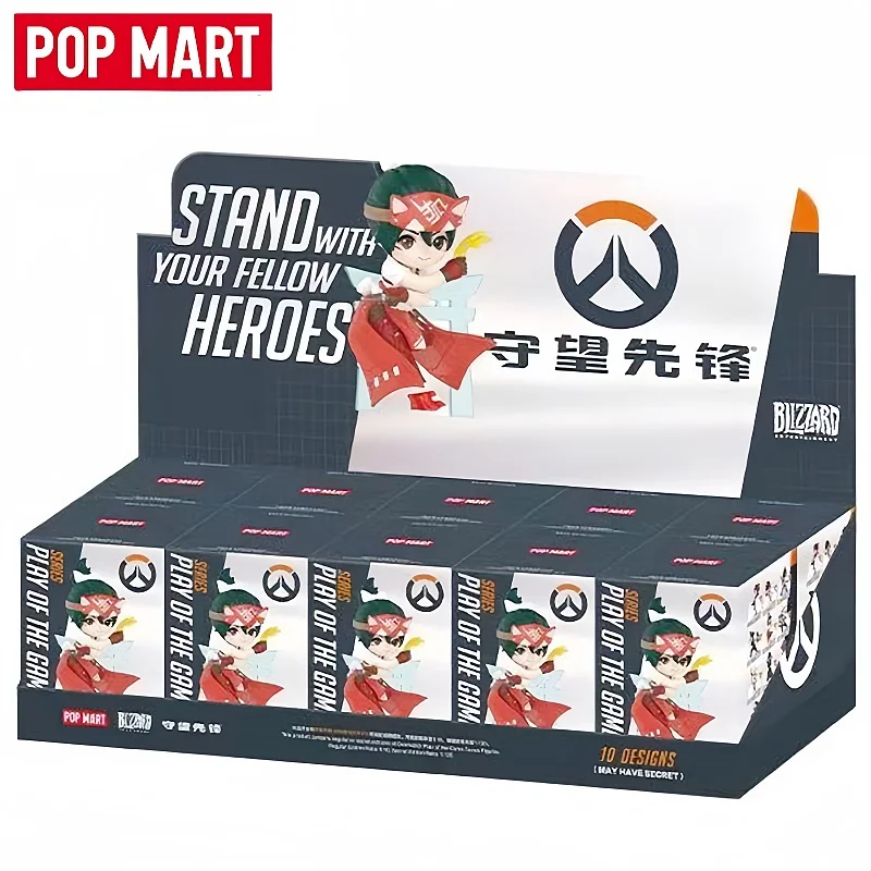 Echte Pop Mart Overwatch Play Of The Game Serie Blind Box Mystery Box Spielzeug Kawaii Ornamente Figuren Home Decor Desktop Modell Image