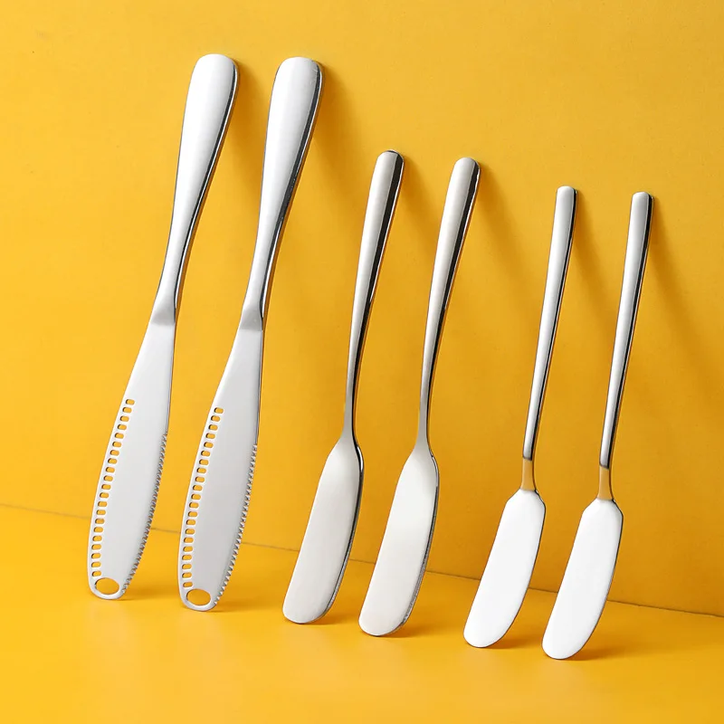 Buttermesser aus Edelstahl, Lochverteidemesser für Marmelade, Käse, Brot, langlebiger Sahnespreizer Image