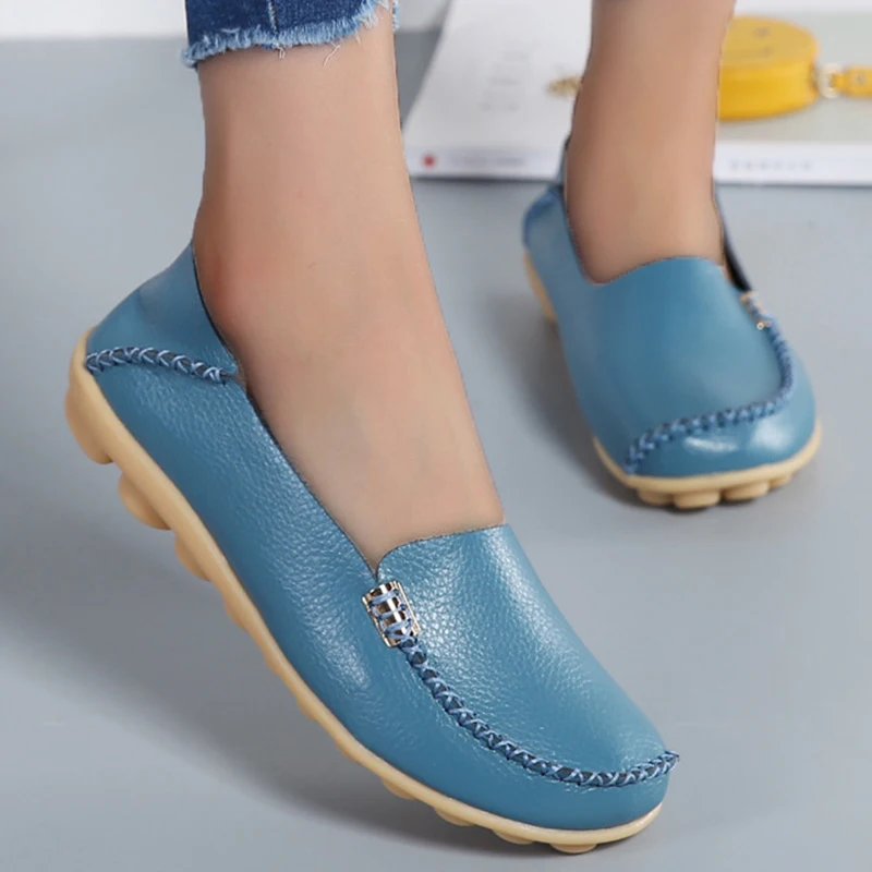 Cuir véritable mode femmes chaussures plates Tenis chaussures femmes mocassins chaussures plates noir femmes chaussure Oxford chaussures femme grande taille