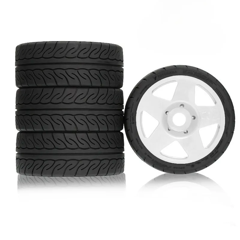 4 pezzi 110mm 1/7 1/8 RC Rally Off-Road Buggy Pneumatici Ruota 17mm Esagonale per 1/7 KM Rally WRC Citron C3 MJX Hyper Go 7303 7304