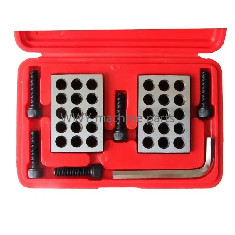 23 Löcher Präzisionsblöcke 25–50–75 mm mit Schrauben, Parallel-Klemmblock-Set, Stahlblock 23 Löcher 1-2-3 Zoll Blocklehre 23 Löcher Image