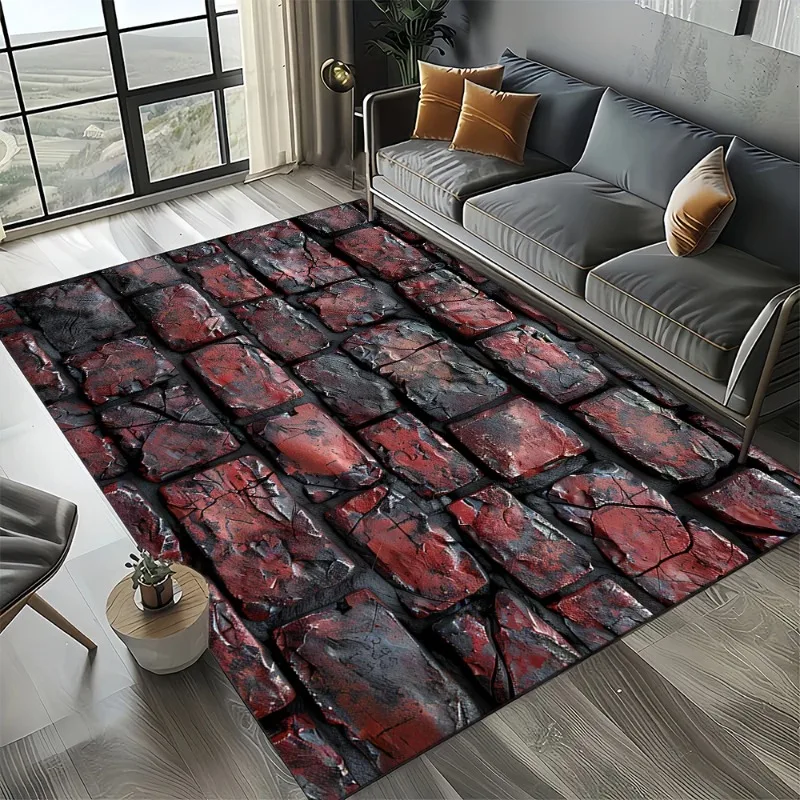 2026 neue Stil Ziegel Stein Gebäude Wand Originalität Teppich Teppich für Wohnzimmer Schlafzimmer Wohnkultur Kind Nicht-slip für Sofa fußmatte Image