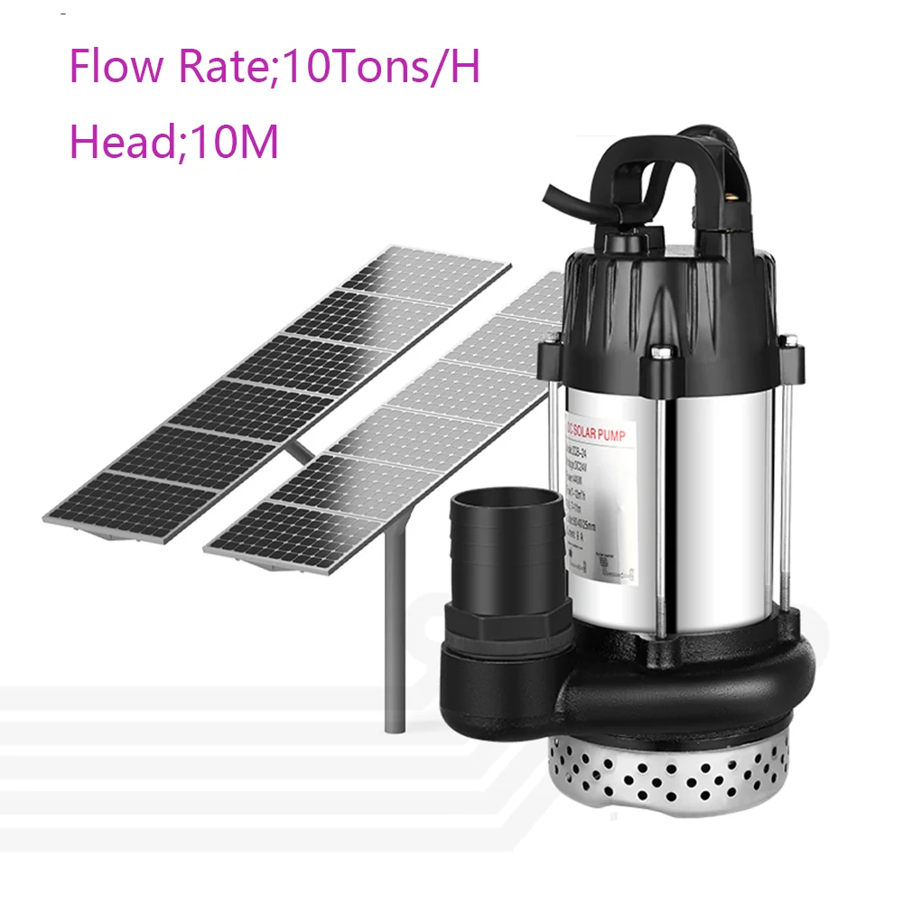 370w dc48v Solar-Tauch pumpe maximaler Durchfluss 10 Tonnen pro Stunde solar betriebene Wasserpumpe max. Kopf 10Meter für die Landwirtschaft