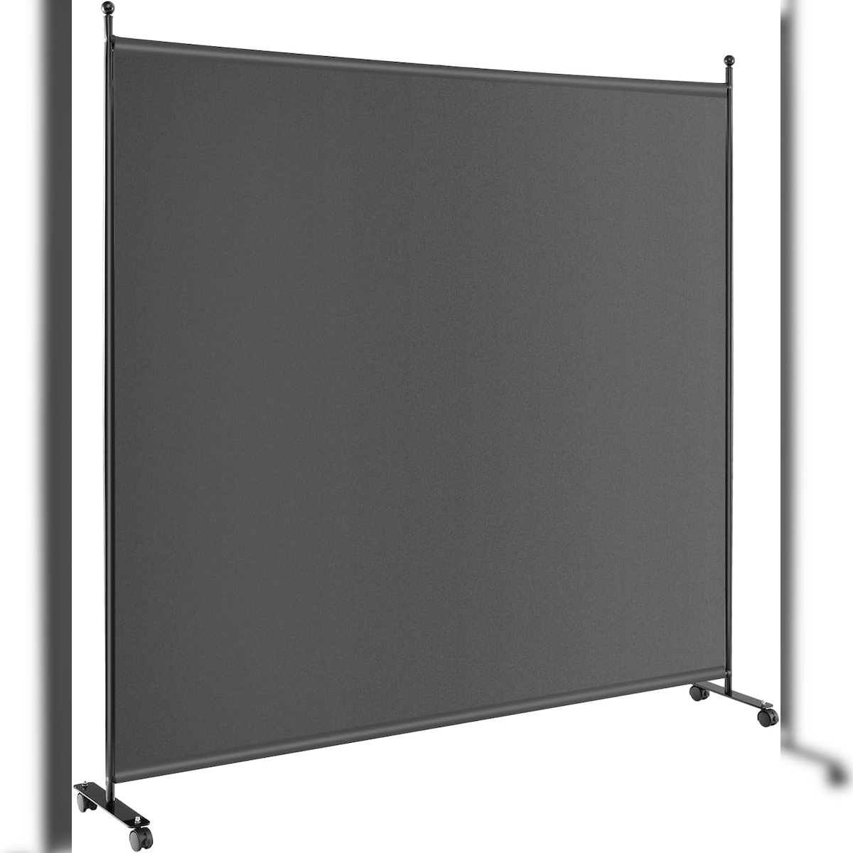 COSTWAY 184 x 184 cm Raumteiler auf Rollen, 1-teiliger Paravent, faltbare Trennwand, aus Stoff (grau) Image