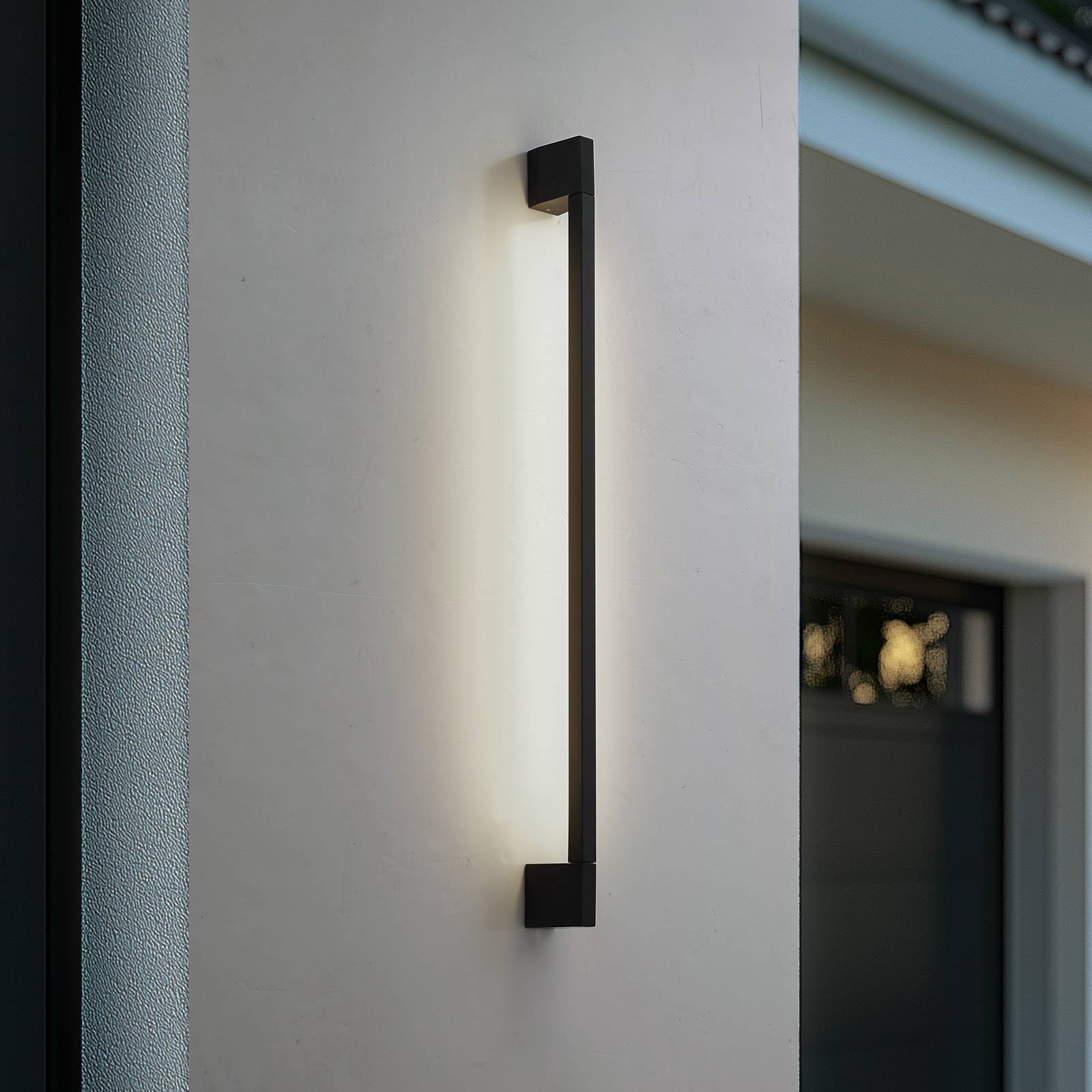 LED Outdoor Wall Light Neano Lindby, Black, Aluminium, Modern, Outdoor Wall Light