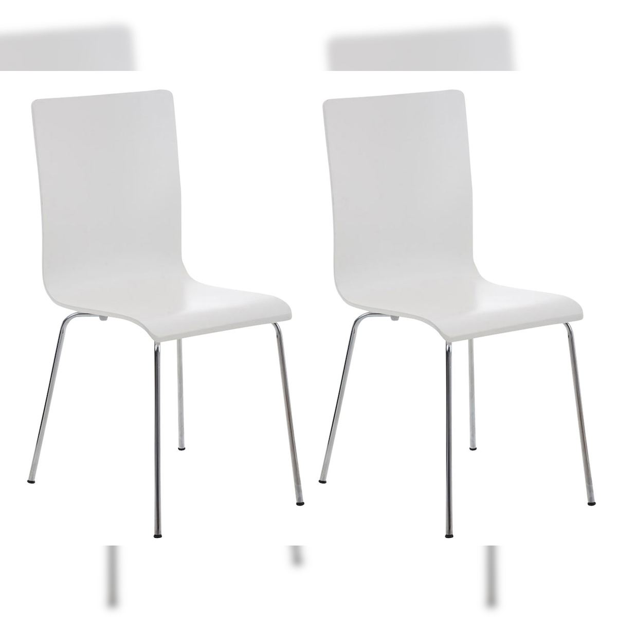 DELUKE 2er Set Besucherstuhl TUNIS - Holz Weiß 43x47x87 cm | Besucherstühle Konferenzstuhl Wartezimmerstuhl Bürostühle Bürostuhl Konferenzraum Wartezimmer Image