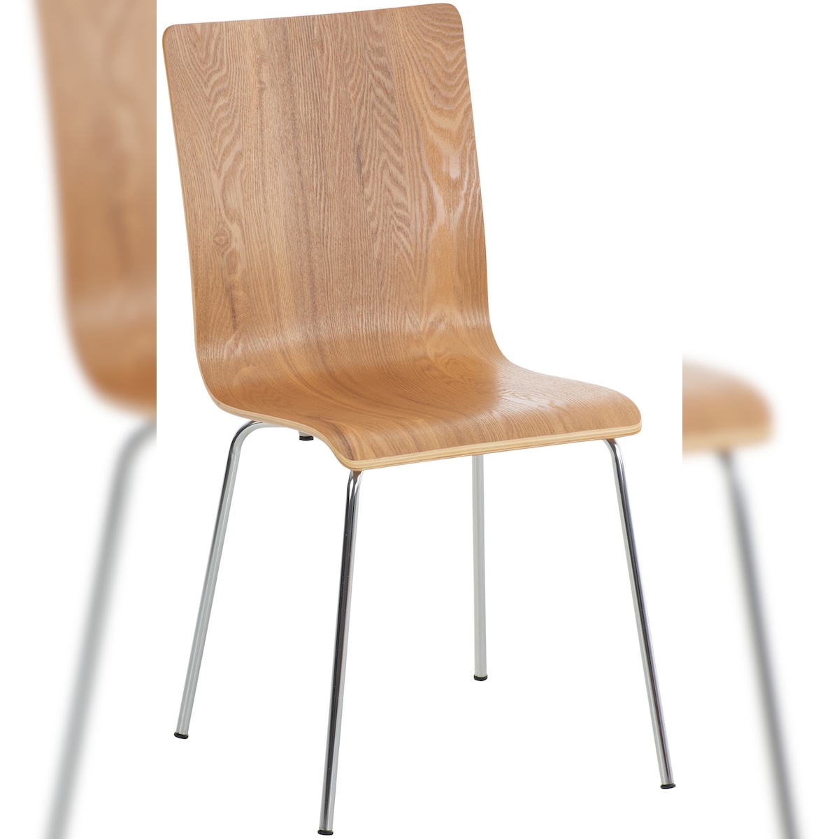 DELUKE Besucherstuhl TUNIS - Holz Eiche 43x47x87 cm | Besucherstühle Konferenzstuhl Wartezimmerstuhl Bürostühle Bürostuhl Konferenzraum Wartezimmer Image