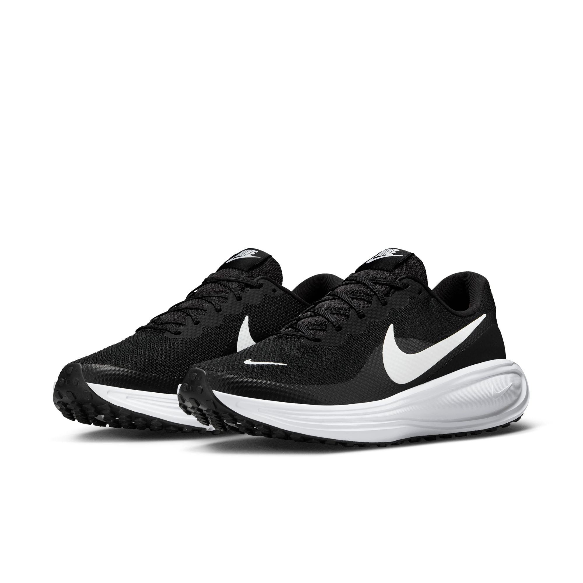 Laufschuh NIKE "NIKE REVOLUTION 8", Herren, Gr. 47,5, schwarz, weiß, schwarz, Synthetik, Textil, Schuhe Laufschuh