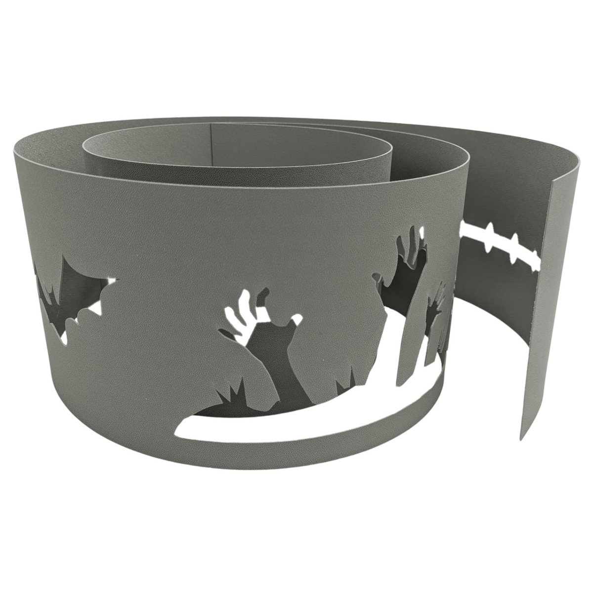 zaun|zu® Sichtschutz PP PREMIUM Halloween Graveyard Zaun Steingrau 2,55m Image