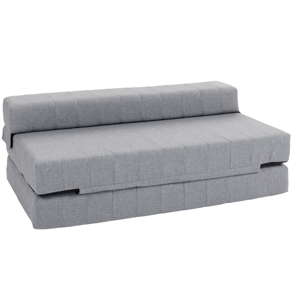 STILVORA Bodensofa 138x80x50 klappbar Schlafsofa Zweisitzer Gästebett Multifunktional Leinenoptik Wohnzimmer Grau Image