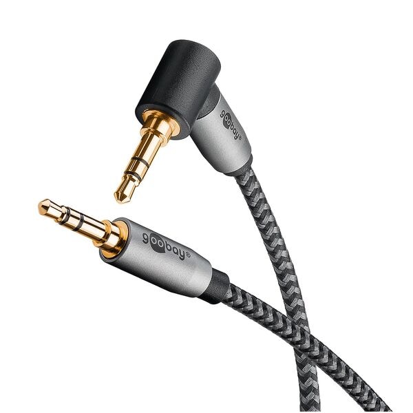 goobay Audio-Kabel 3,5 mm Klinke silber / schwarz 5.0 m