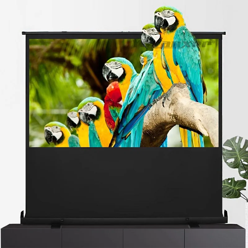 2025 Neuer 16:9 tragbarer Bodenprojektor, weiße Glasfaser-Bildschirm, 60–100 Zoll Außenprojektionswand, Heimkino Image