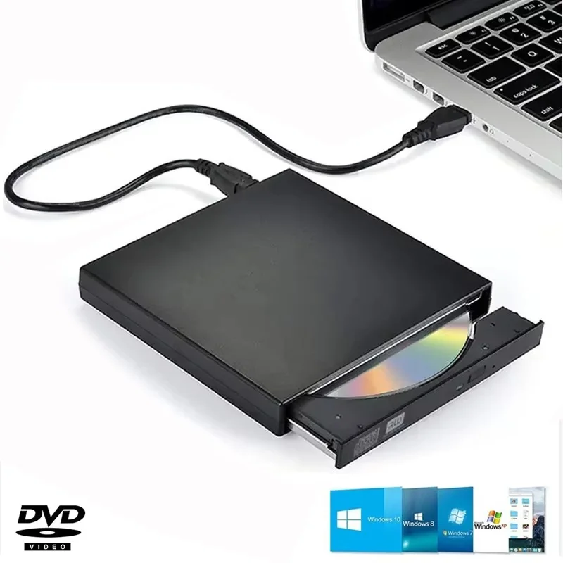 USB 3.0 Externes CD-Brenngerät Optisches Laufwerk CD-RW DVD-ROM Brenner Player Writer Reader Player Tragbarer DVD-Rekorder für PC Computer Image