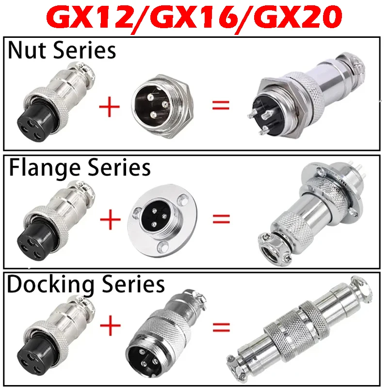 5/20 Stück GX12 GX16 GX20 2 3 4 5 6 7 8 9 10 12 14 15 Pin Stecker und Buchse Docking Aviator Aviation Steckdose Rundsteckverbinder Image
