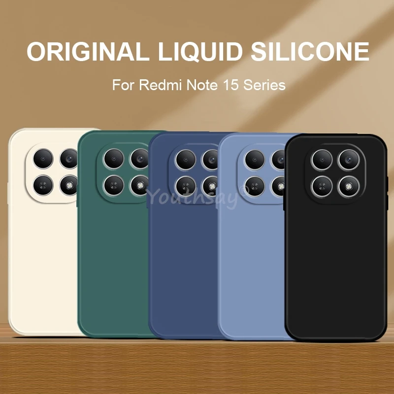 Per Xiaomi Redmi Note 15 Custodia in silicone liquido Custodia semplice Redmi Note 15 Cover morbida TPU Protezione antigoccia Custodia Redmi Note 15