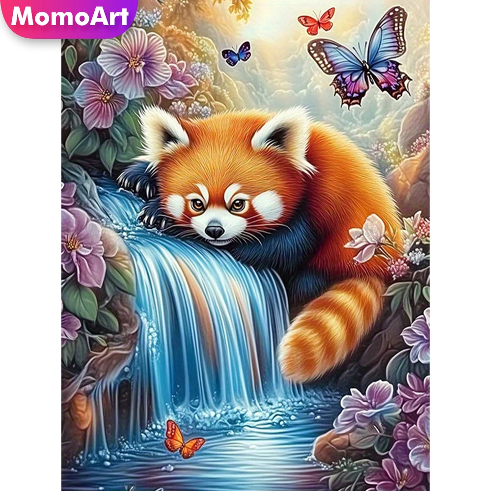 Momoart 5D DIY Diamant Stickerei Waschbär Tier Malerei Cartoon Acryl Handwerk Liefert Diamant Mosaik Fluss Dekor für Zuhause Image