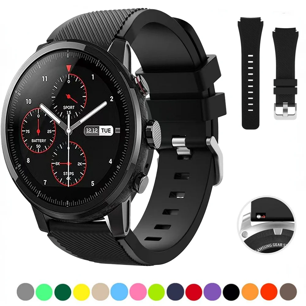 22 mm Silikonarmband für Samsung Watch 3/Gear S3 Frontier/Huawei Watch 3/3 Pro/GT/2 Sportarmband für Amazfit GTR/Stratos/Pace Image