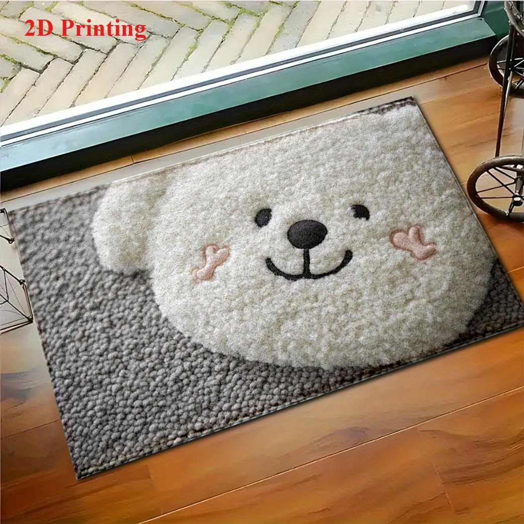 VIKAMA mignon ours blanc tapis de salle de bain antidérapant absorbant l'eau séchage rapide salle de douche salle de bain tapis décoration de la maison