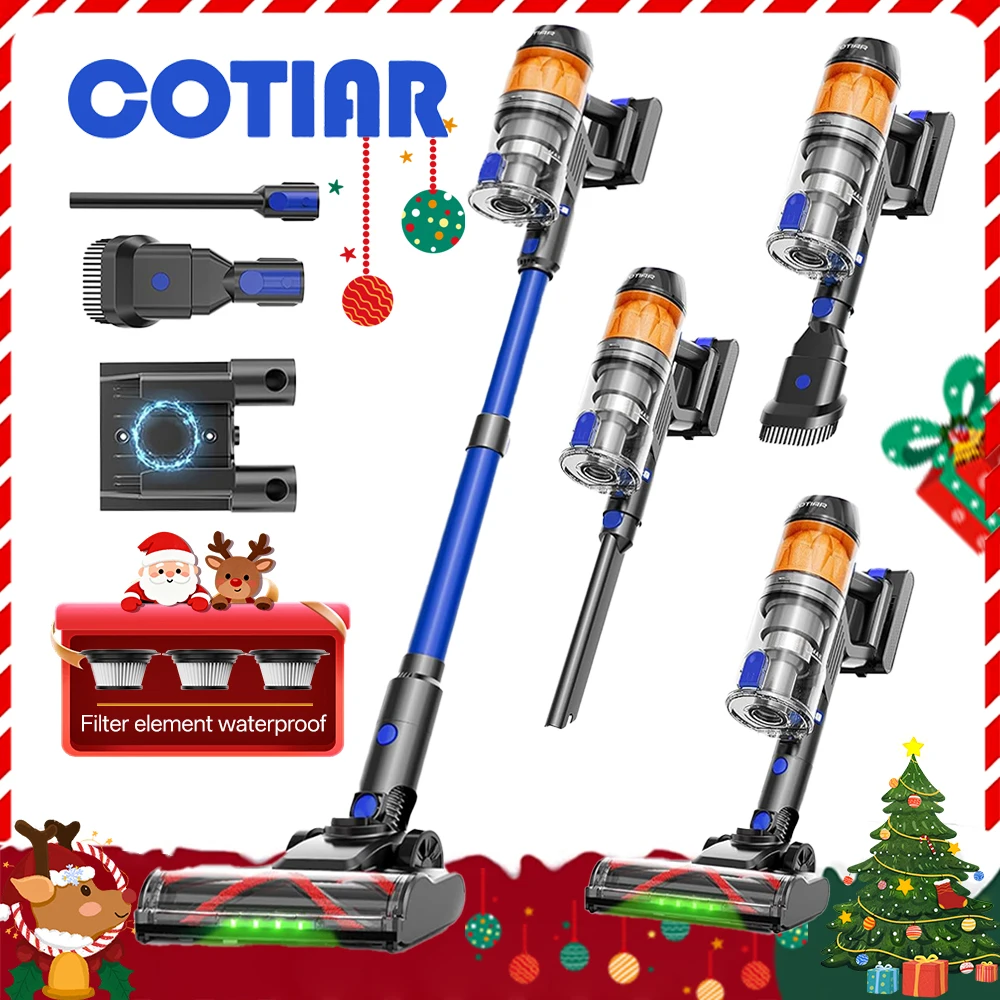 COTIAR R11 Akku-Staubsauger für zu Hause, 500 W 50 kPa Saugleistung, leichter Staubsauger, 60 Minuten Laufzeit, LED-Anzeige, 3 HEPA-Filter Image