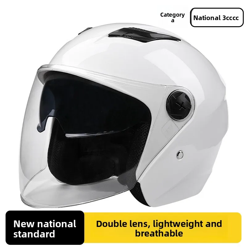 Doppellinsen-Motorradhelm, beschlagfreies ABS-Material, Unisex-Fahrradschutzhelm für vier Jahreszeiten Image