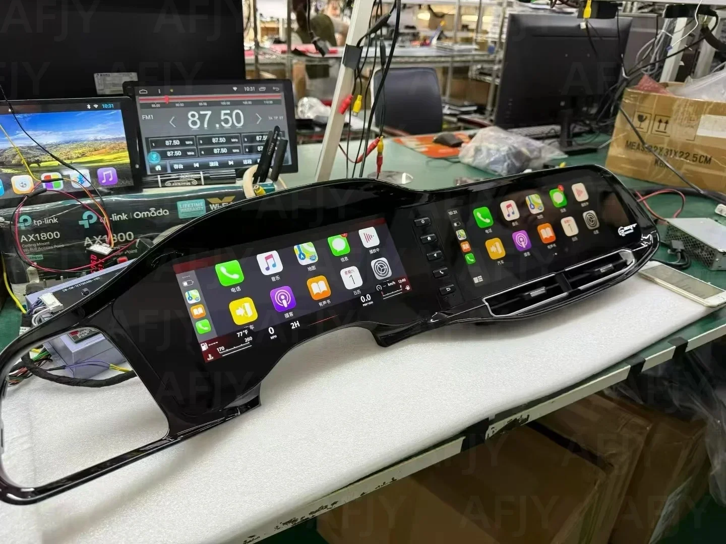 Auto Digital Kilometerzähler Cluster Dual 12,3 Zoll Bildschirm Auto Radio Für Dodge Challenger SRT Hellcat 2010-2023 Android CarPlay GPS Navi Image