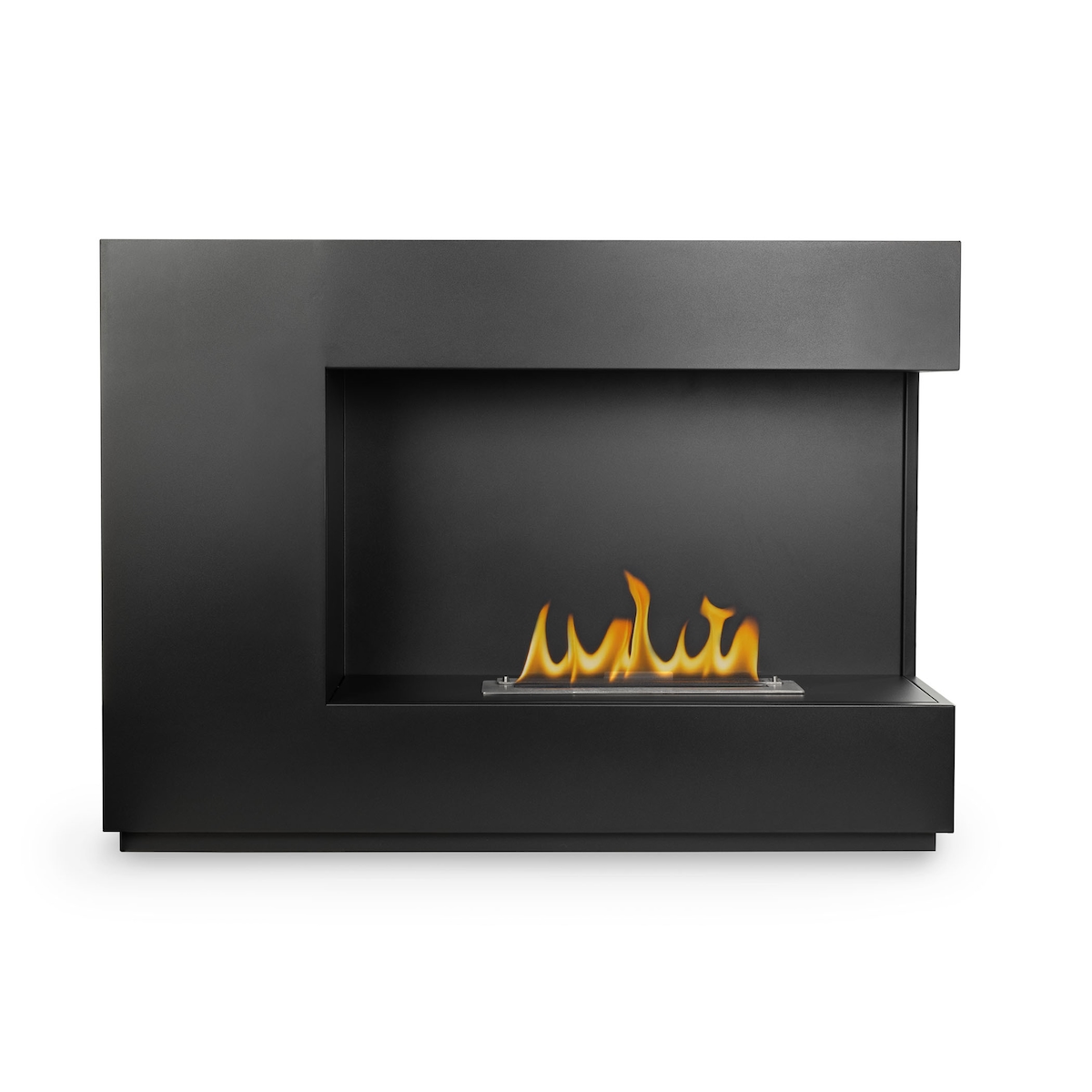 Moritz Ethanol Kamin freistehend schwarz – 115 x 83,5 cm x 40,2 – moderner Standkamin ohne Ruß – Doppelwandiger Edelstahlbrenner dekorative Feuerstelle Image