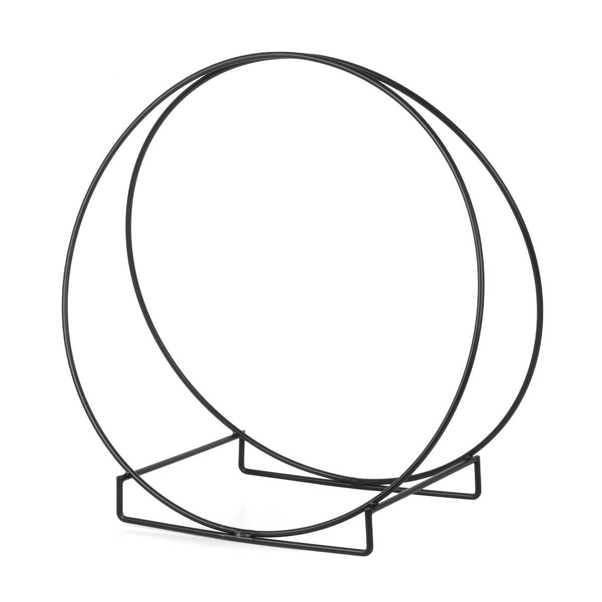 Moritz Kaminholzregal rund aus Metall – Brennholzlager schwarz für Kamin & Ofen – Ø 51 x 50 x 27 cm – freistehende Holzaufbewahrung Image