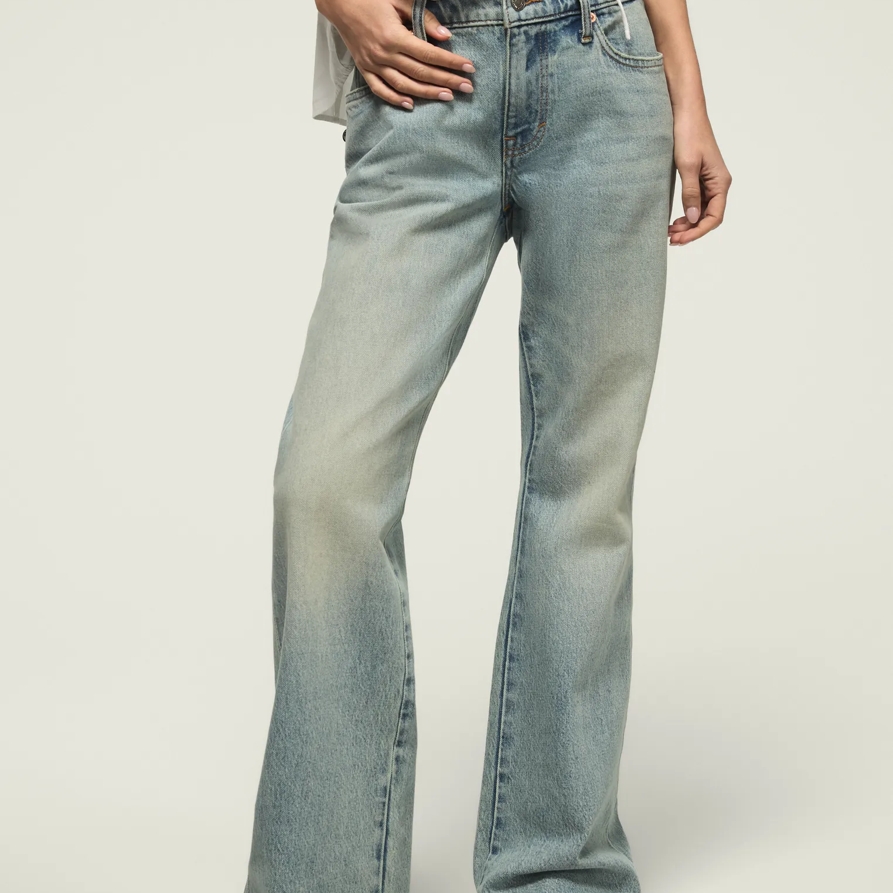 Lucky Brand Baggy Flare - Women's Pants Denim Flare Flared Jeans in Comet Tail, Size 29 x 29