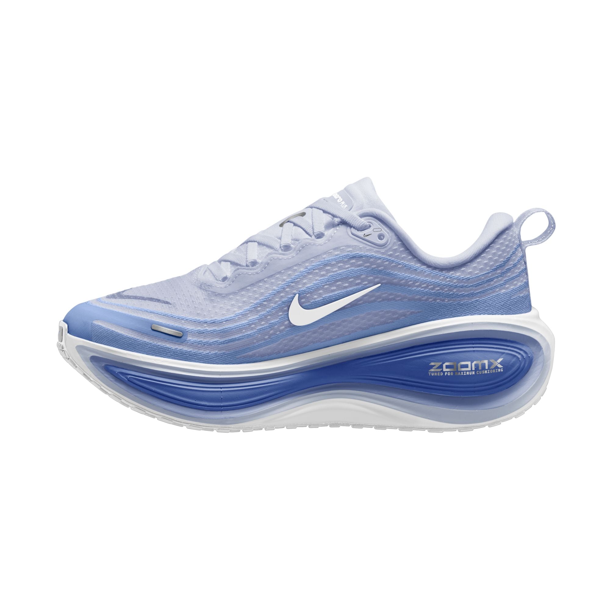 Laufschuh NIKE "W NIKE VOMERO PLUS", Damen, Gr. 39, football grau, weiß, aluminum, royal pulse, Synthetik, Textil, Schuhe Laufschuh