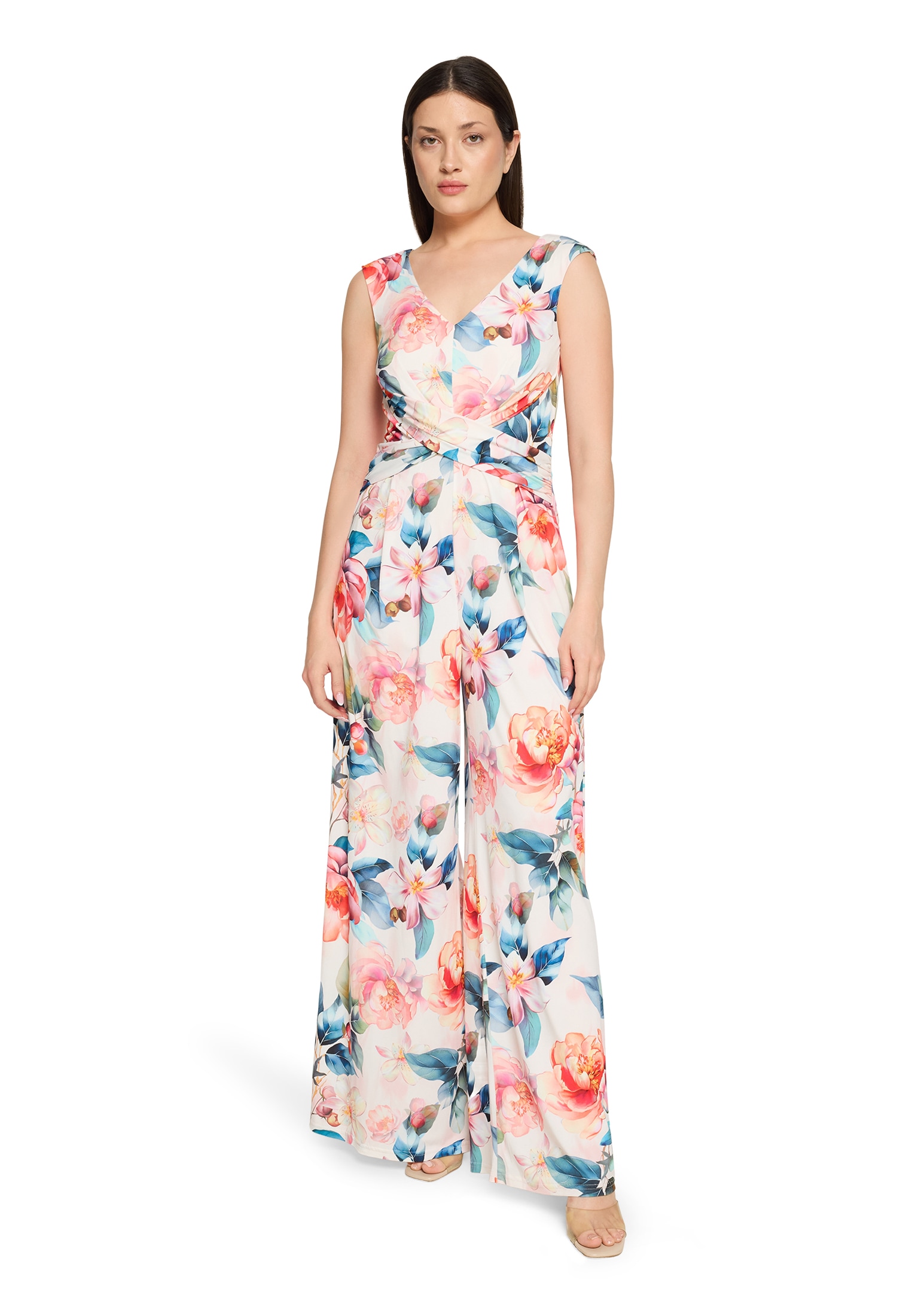 Overall VERA MONT "Damen mit Raffung", Damen, Gr. 48, Normalgrößen, rosé, rot, Jersey, Obermaterial: 95% Polyester, 5% Elasthan; Futter: 100% Polyester, tailliert, Overalls Overall