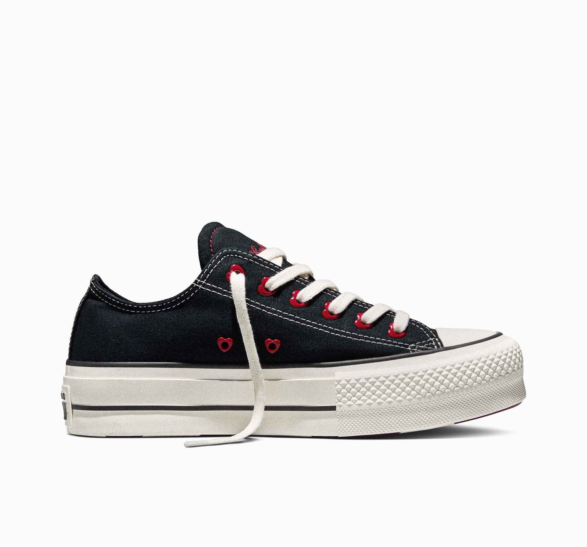 Sneaker CONVERSE "CHUCK TAYLOR ALL STAR LIFT", Damen, Gr. 42,5, schwarz, egret, days ahead, Textil, Schuhe Sneaker, Valentine Love Edition