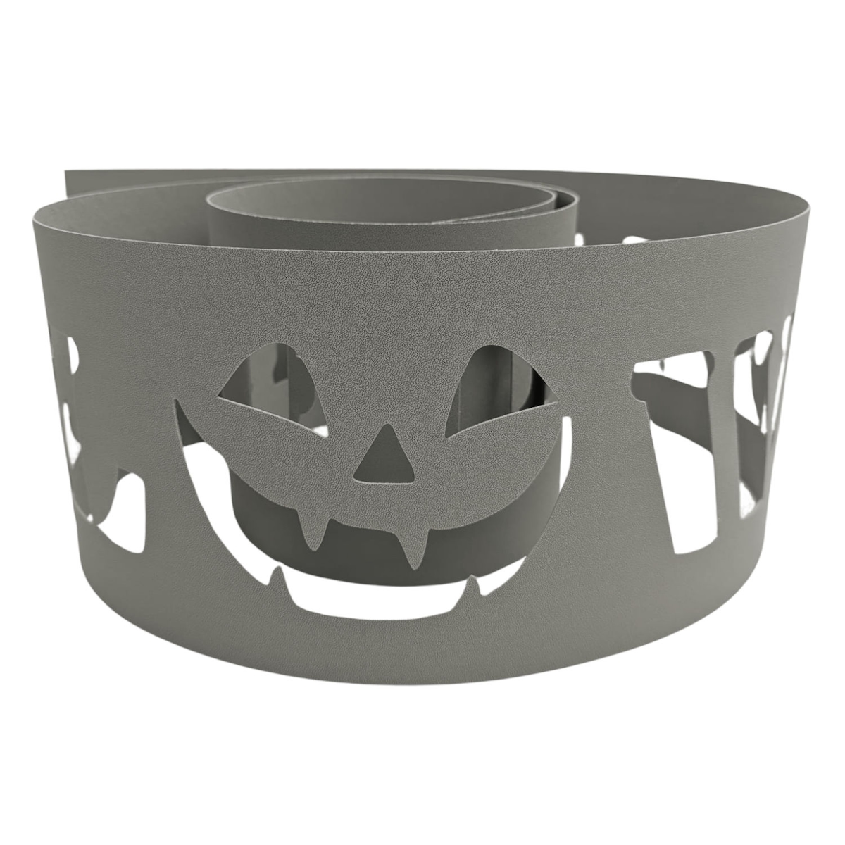zaun|zu® Sichtschutzstreifen PREMIUM Happy Halloween Zaun Steingrau 2,55m Image