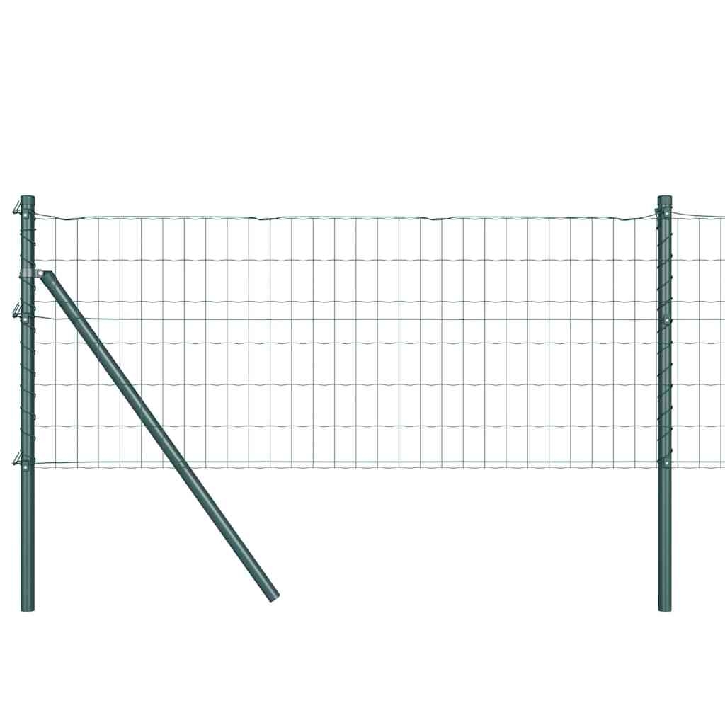 vidaXL Zaun mit Pfosten Grün 0,4 x 25 m Stahl und PVC Image