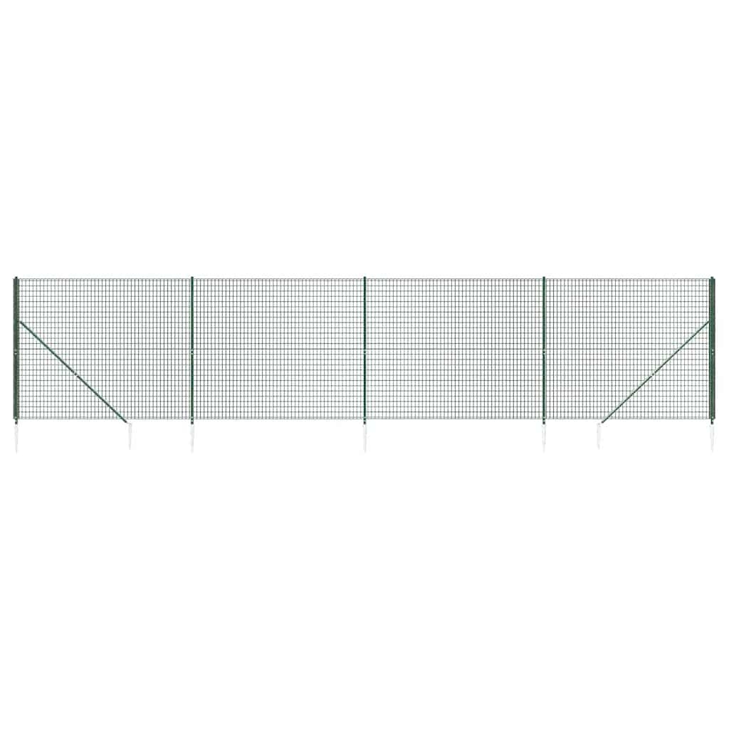 vidaXL Maschendrahtzaun mit Bodenhülsen Grün 2,2x10 m Image