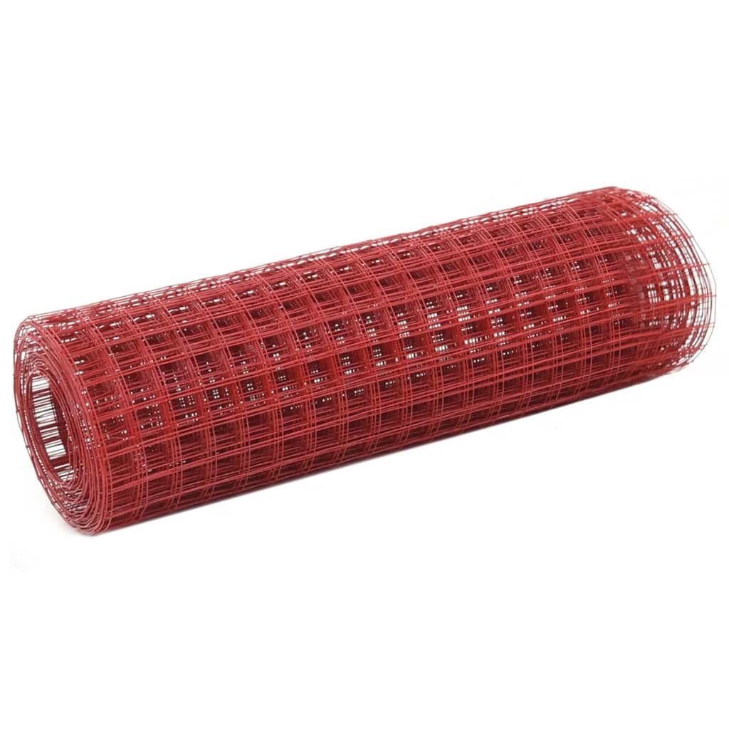 vidaXL Drahtzaun Stahl mit PVC-Beschichtung 10x0,5 m Rot Image