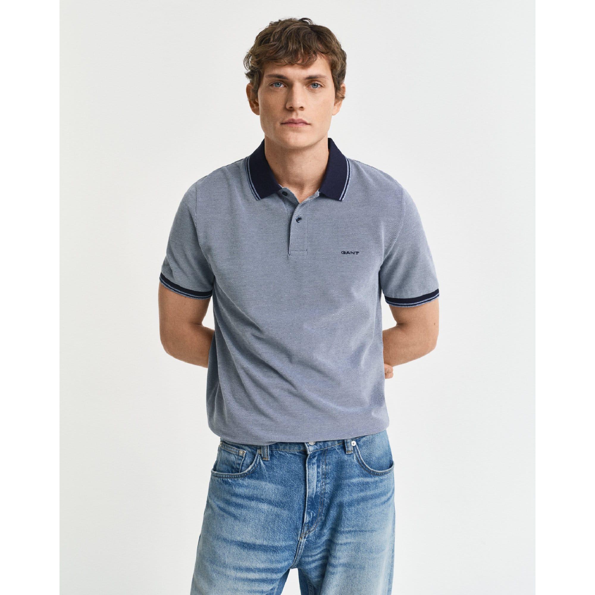 Gant - "4-Color" Poloshirt für Herren Oxford-Stil (Marine) Image